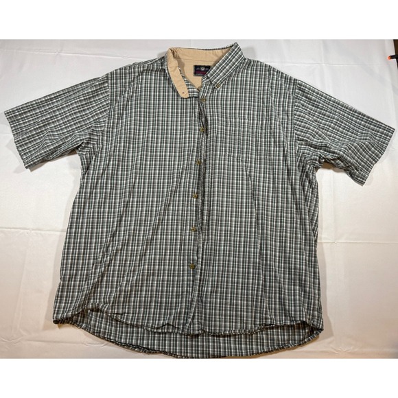 Wrangler Other - Wrangler Mens Shirt Size XL Green‎ Plaid Short Sleeve
